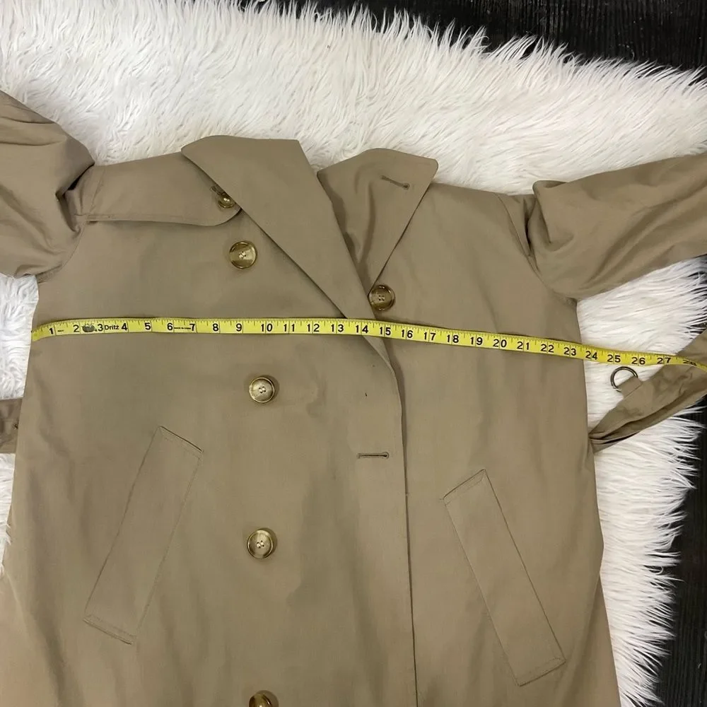 Brooks Brothers Men’s Beige Double Breasted Belted Trench Coat 38R